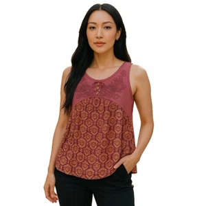 Blusa bordada recortada sombra de ojos grande muchos detalles ojo de cerradura lazo trasero suave - Imagen 1 de 10