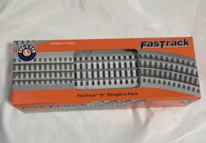 LIONEL FASTRACK 10 inch STRAIGHT 4-PACK White snow roadbed track boxed 6-85389 - Picture 1 of 4