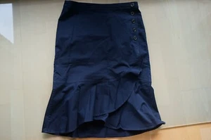 Ralph Lauren Damen Rock Größe 42 Dunkelbau Midi-Länge Wickelrock - NEU - - Bild 1 von 10
