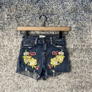 Hudson Cut-off Denim Shorts Girls 10 Blue Embroidered Flowers - Picture 1 of 9