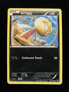 Scraggy 66/111 Pokémon TCG XY Furious Fists COMMON Darkness Type NEAR MINT x1 - Picture 1 of 2
