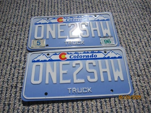 Colorado Nummernschild passendes Paar Denim Truck 1996 Aufkleber # ONE2SHW - Bild 1 von 5