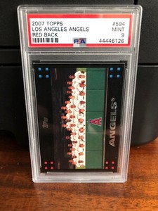 2007 Topps RED BACK Los Angeles Angels Baseball Card #594 PSA 9 POP 1 No 10's