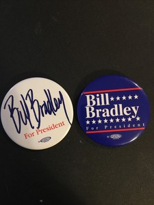 Lot Of 2 Bill Bradley US Presidential Campaign Buttons NBA