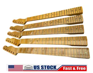 New 21 Fret 25.5 Inch Guitar Neck Flame Maple Finished Nice Dots Inlay Bolt On - Picture 1 of 5