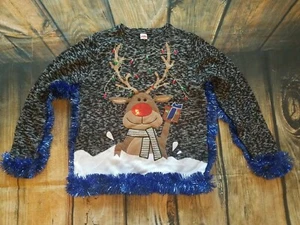 Holiday Time Childrens Christmas Sweater Small 4-6 Rudolph Red Nosed Reindeer - Picture 1 of 4