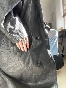 80s Vintage Leather Trench Coat - Picture 1 of 17