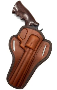 For 6.5" TAURUS M44, Right Hand Brown Leather Open Top Belt Holster - Picture 1 of 8