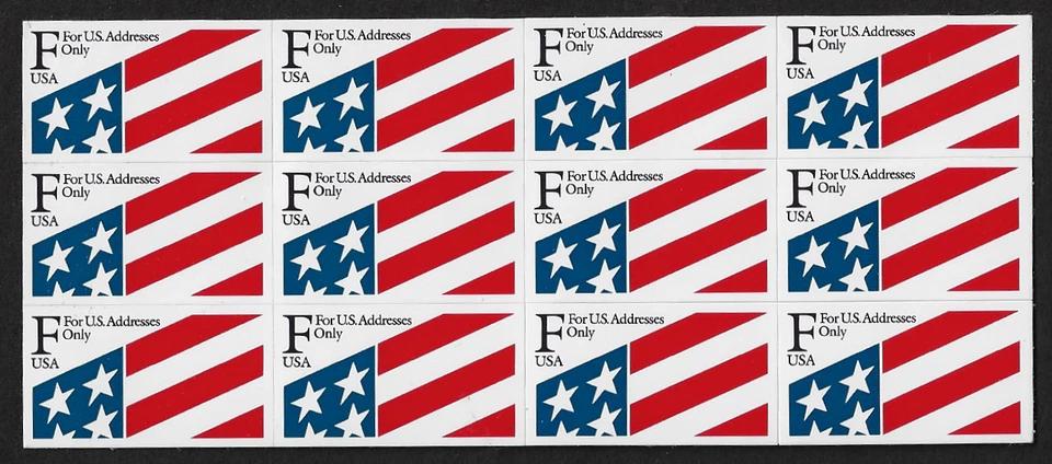 US Stamps — ATM Full Pane of 12 — 1991, Flag Issue #2522 MNH - Image 1 of 1