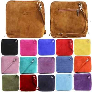 Womens Ladies Vera Pelle Suede Leather Handbag Crossbody Messenger Shoulder Bag - Picture 1 of 39
