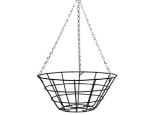16" 40cm Flat Bottom Narrow Green Metal Wire Hanging Basket Basket - Picture 1 of 1