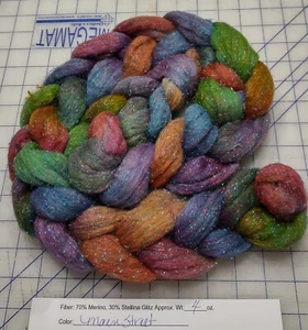 Merino Wool Stellina Combed Top Roving Spinning Knitting Felting Glitz Main Stre - Picture 1 of 1