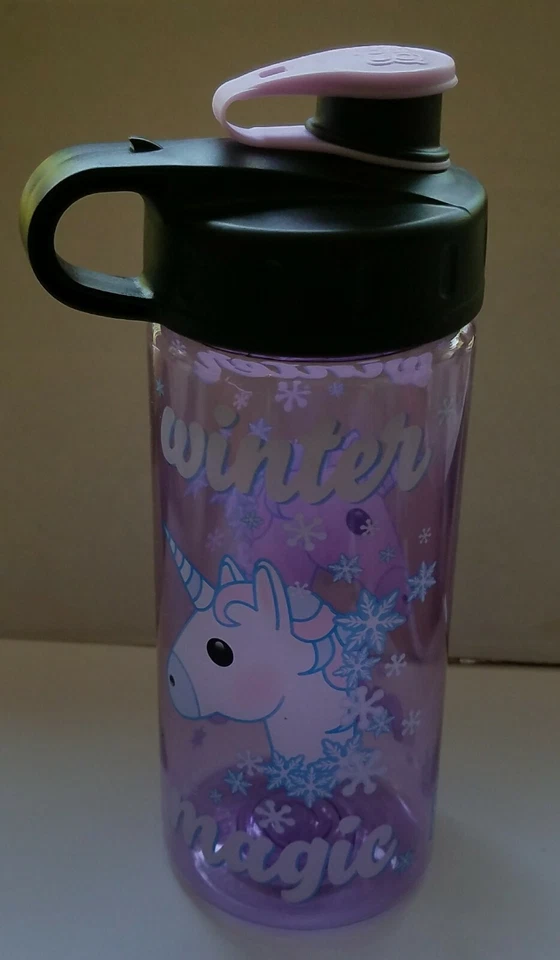 Cool Gear Winter Magic Unicorn Purple Water Bottle BPA Free 16oz  NEW  - Image 1 of 2