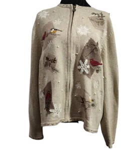 Suéter Croft and Barrow Navidad Vacaciones Cardenales y Pájaros Mujer Grande - Imagen 1 de 9