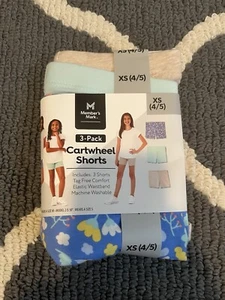 Member’s Mark Girls Cartwheel Bike Shorts Set 3 Pack New Size XS 4/5 Blue Mint - Picture 1 of 4