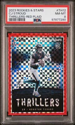2023 PANINI ROOKIES & STARS THRILLERS #TH12 CJ STROUD ROOKIE RED PLAID PSA 8 RC - Image 1 of 2