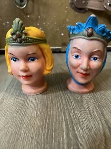 2 Vintage Fairy Tale hand puppet rubber heads - Used - Picture 1 of 10