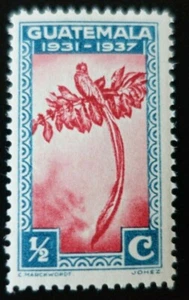 1937 - Guatemala Nº 279 Quetzal Sello Nuevo Lujo MNH - Imagen 1 de 2
