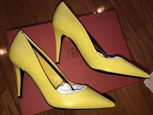 NUEVO EN CAJA Tamara Mellon Addiction Cuero Amarillo Brillante 90 mm Zapatos Zapatos Tacones 37.5 - Imagen 1 de 8