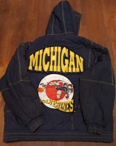 Vintage 1990s Michigan Wolverines Looney Tunes Willy Coyote Basketball Jacket - Picture 1 of 7
