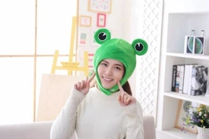 Cartoon lustig entzückend Plüsch grün Frosch Hut Cosplay Kostüm Verkleidung Kopfbedeckung - Bild 1 von 10
