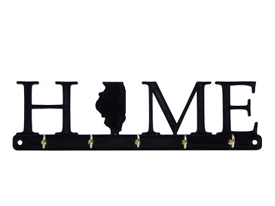 Illinois Hogar Estado Forma Llavero Colgante Estante Inau Inau Regalo Decoración de Pared Foto 1 de 4