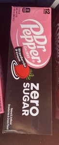 Dr Pepper Strawberries and cream Zero Sugar 12pk Case “Full” - Picture 1 of 3