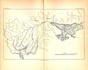 PERIAR PROJECT, MADRAS, INDIA, IRRIGATION Antique original map 1891 - Picture 1 of 1