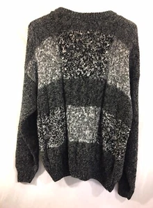 Alexander Lloyd Textured Knit Sweater Pullover Black Gray XL Silk Wool Blend - Picture 1 of 12
