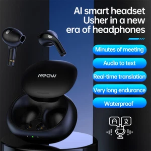 Mpow Portable Wireless Bluetooth Translation Earbuds Ai Translator 114 Languages - Picture 1 of 17