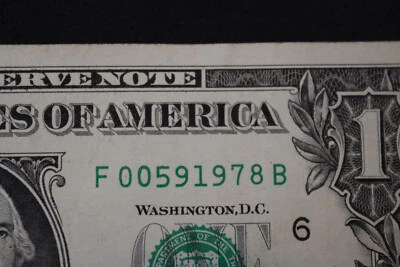 [MAY 9, 1978] ONE DOLLAR FANCY BIRTHDAY NOTE  SN  F 00591978 B - Image 1 of 3