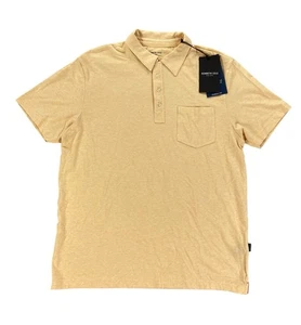 NUEVO Kenneth Cole Techni-Cole Amarillo Sol Manga Corta Polo Para Hombres Talla L - Imagen 1 de 7