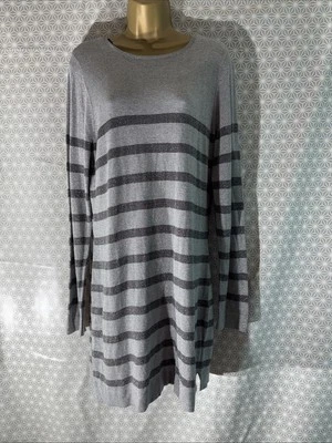 BNWT Womens Dorothy Perkins Uk 16 Silver Glitter Thin Knit Short Jumper Dress — 第 1/4 张图片