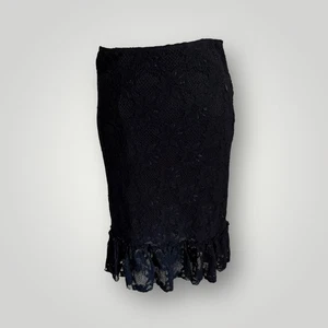 Betsey Johnson Gr. Small Vintage schwarz Spitze & Reifrock Stretch Bleistiftrock - Bild 1 von 4