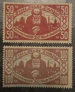 Danzig Scott B4-B5 Surcharge For The Poor 1923 Semi-Postal Set Of 2 MNG - Picture 1 of 1
