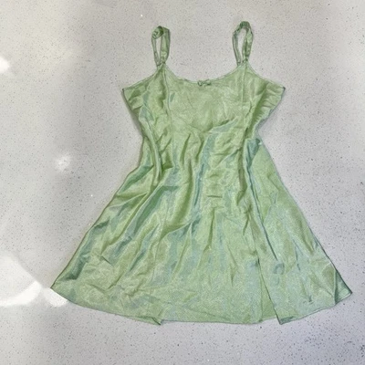 Camisón vintage Morgan Taylor íntimates Sage satinado lazo coqueta grande Foto 1 de 4