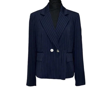 Harve Bernard Pinstripe Blue & White Blazer (Size 12) - Picture 1 of 7