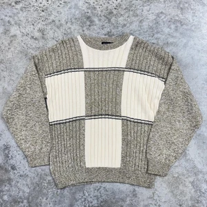 Haggar Pullover Herren Medium beige meliert creme grau Rundhals Pullover gerippt - Bild 1 von 6