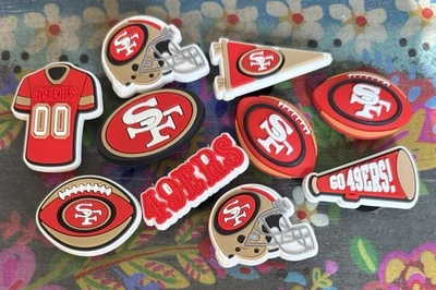 10 Piece SAN FRANCISCO 49ERS Football Shoe Charms Shoe Decorations - Image 1 of 4
