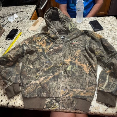 Chaqueta Mossy Oak Break-Up Infinity Para Hombre Mediana Camuflaje Con Capucha Caza Forrada de Vellón LEER Foto 1 de 4