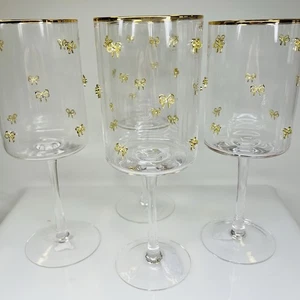 NUOVI Mini BICCHIERI DA VINO FIOCCO ORO Bling Gems Gold Rim Stelo RARO Virale - SET DI 4 - Foto 1 di 7
