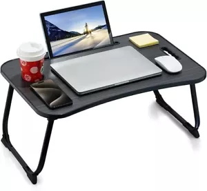 Laptop Bed Desk, Foldable Lap Desk, Portable Lap Table, Laptop Stand with Cup Ho - Picture 1 of 5