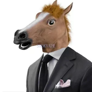 Horse Mask Halloween Party Full Head Latex Rubber Mask Novelty Fancy Prop - Picture 1 of 7