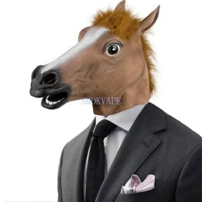 Horse Mask Halloween Party Full Head Latex Rubber Mask Novelty Fancy Prop - Image 1 of 4