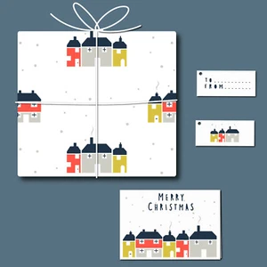 Houses - Card, Tag & Wrap Stencil Set - Create your own stationery - 11030SET - Picture 1 of 3
