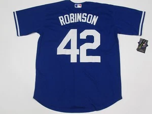 Jackie Robinson #42 Los Angeles Dodgers Throwback Player Jersey Blue - Picture 1 of 3