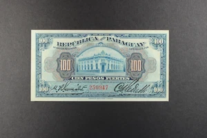 Paraguay... P-167a... 100 Pesos Fuertes... L.1923... Elección *AU* - Imagen 1 de 2