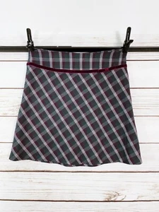 Maurices Womens A-Line Skirt Size 13/14 Gray Argyle/Diamond Stretch Side Zip - Picture 1 of 9