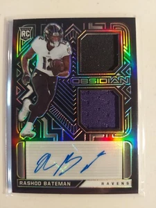 2021 Panini Obsidian Rashod Bateman Dual Patch Auto /150 Rookie RC Ravens SP - Picture 1 of 2