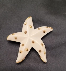 vintage Ivory Starfish W/ Goldtone Beads - Picture 1 of 1